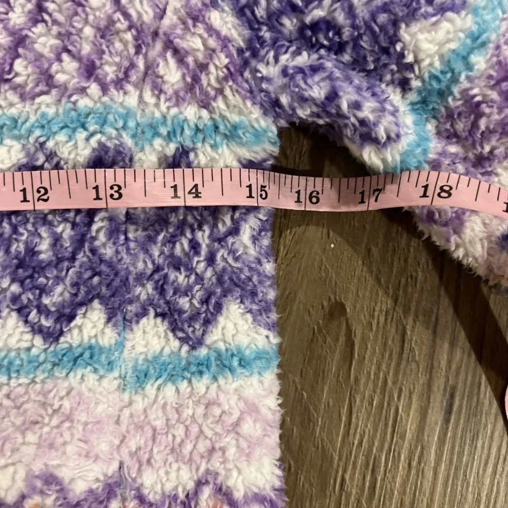 EDDIE BAUER Quest Fleece Plush Sherpa Hooded‎ Jacket Girls Size XS (5/6) Multi
